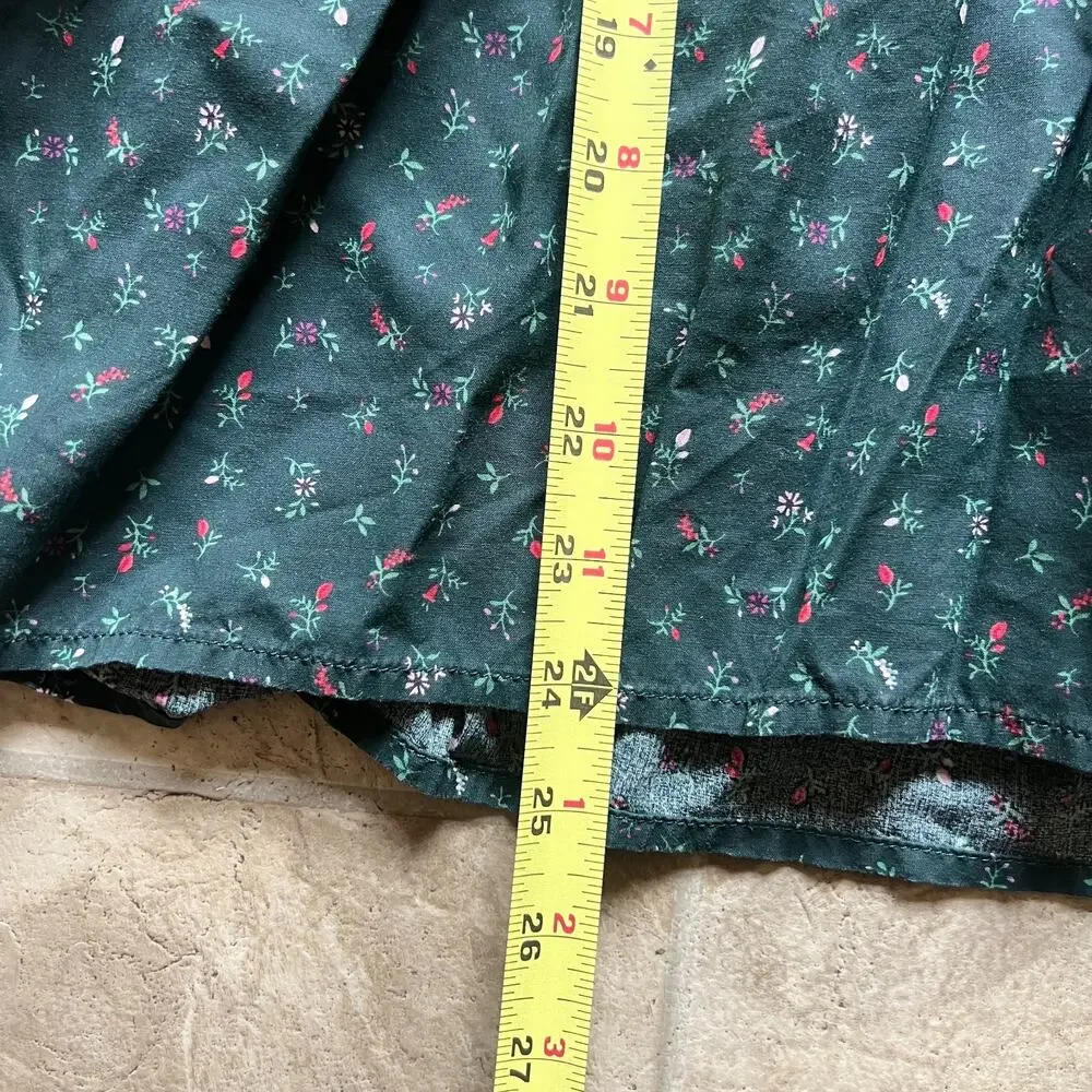 Old Navy Smocked Babydoll Top Size 3X Dark Green Floral Cottagecore Boho Peasant